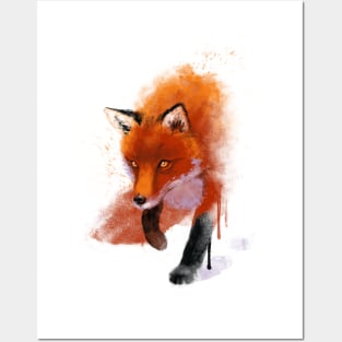 Fox Ink Illustration - Beautiful Fluffy Animal - Nature Forest Posters and Art